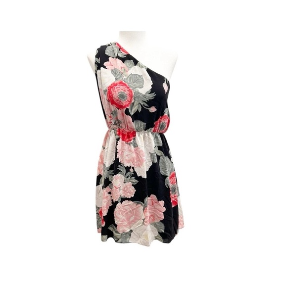 Alice + Olivia Dresses & Skirts - Alice + Olivia Women's Floral Bouquet Silk Chiffon Dress Size S One Shoulder